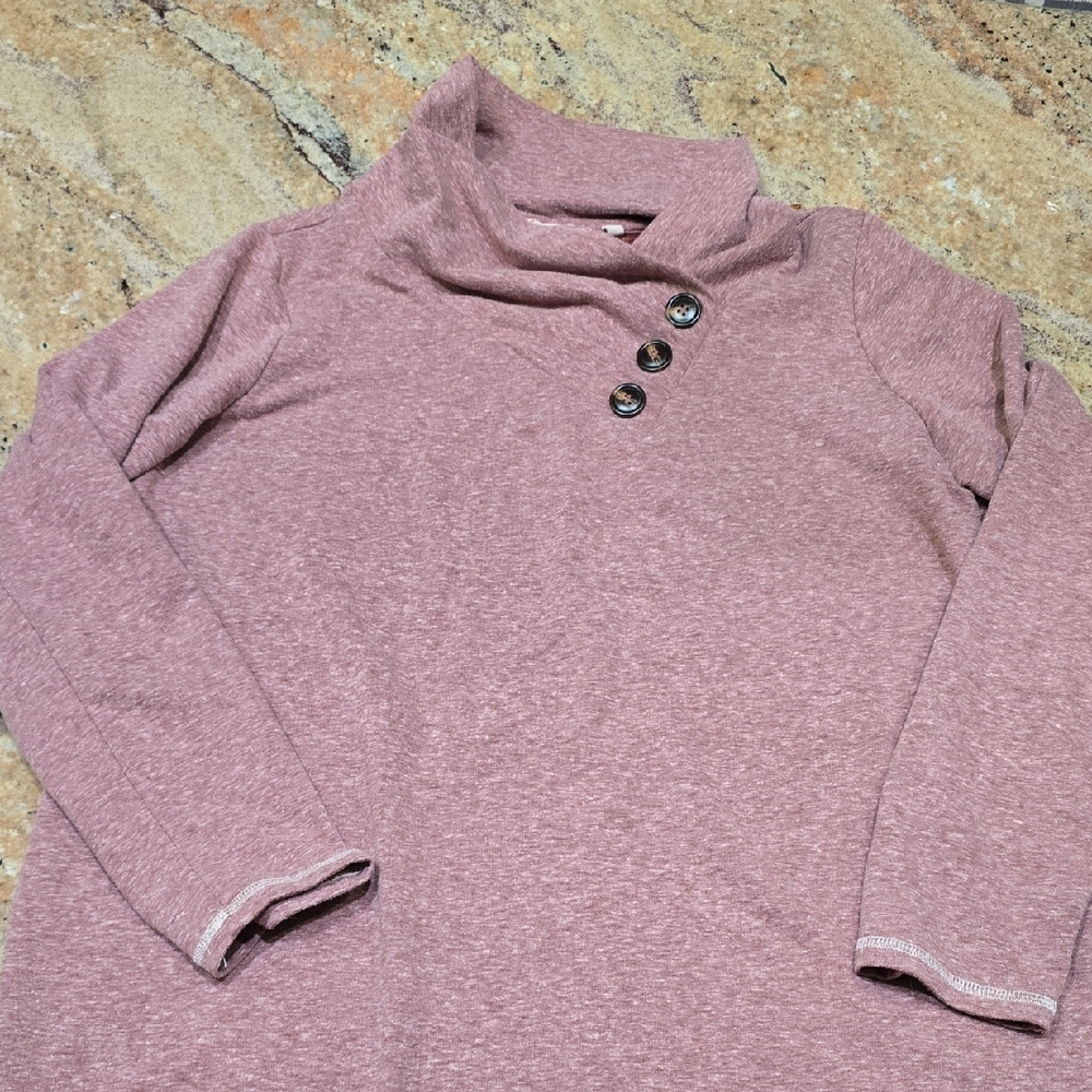 Soft Surroundings Mauve Sweater with Button Accents